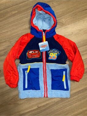 NWT Disney Pixar Cars Lightning McQueen Toddler Fleece Jacket - Size 5T